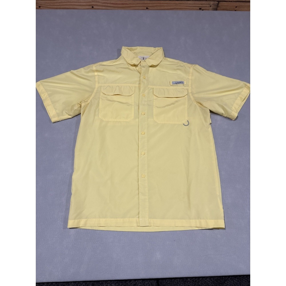 Habit Fishing Shirt Mens Medium Short Sleeve Button Up Vented Flap Pockets